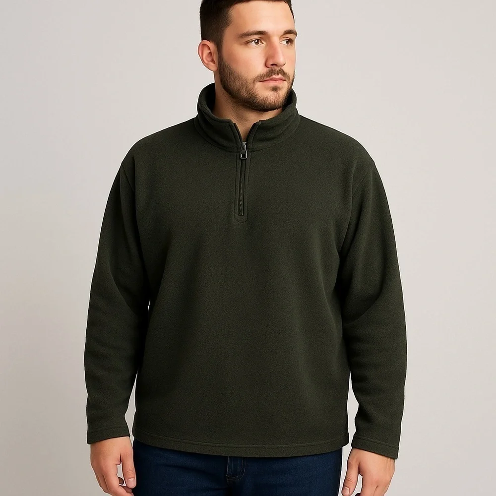 Vtg Y2K Eddie Bauer Signature Fleece Pullover XXL Green 1/4 Zip Gorpcore Outdoor